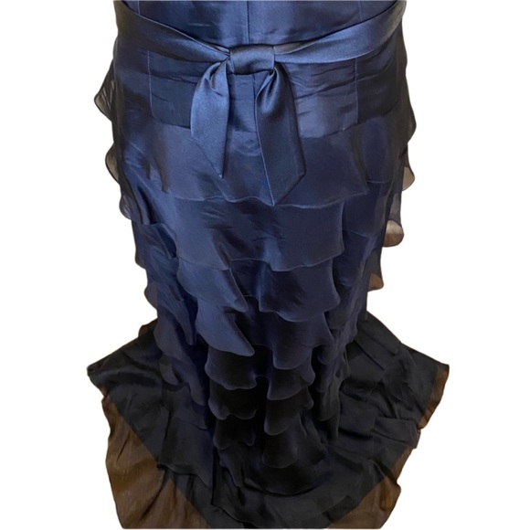 Kay Unger Black Strapless Tiered Evening Gown - Picture 3 of 11